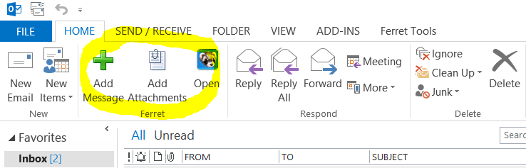 How emails are filed directly from Outlook